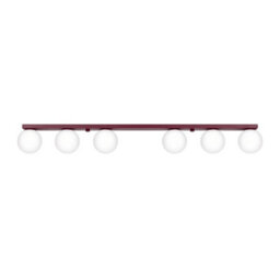 Sollux Lighting Yoli Steel/glass Burgundy 6 Lights Minimalist Ceiling Lamps