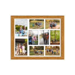 AK Frames 20X16 Oak Classic Multi Photo Frame With White Mount - Holds 9 Apertures (2X) 7X5, (7X) 6X4 Photos - thumbnail 1