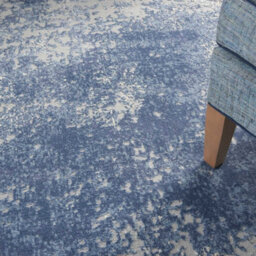 Blue Ivory Modern Abstract Rug Easy To Clean Living Room Bedroom And Dining Room-66 X 229Cm (Runner) - thumbnail 3