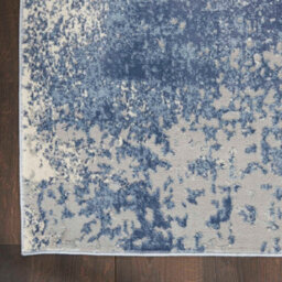 Blue Ivory Modern Abstract Rug Easy To Clean Living Room Bedroom And Dining Room-66 X 229Cm (Runner) - thumbnail 5