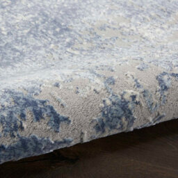 Blue Ivory Modern Abstract Rug Easy To Clean Living Room Bedroom And Dining Room-66 X 229Cm (Runner) - thumbnail 7