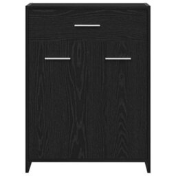 Berkfield Black Oak Bathroom Cabinet 60X33X80 Cm Made Of Engineered Wood - thumbnail 6