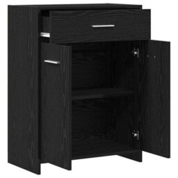 Berkfield Black Oak Bathroom Cabinet 60X33X80 Cm Made Of Engineered Wood - thumbnail 7