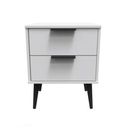 Hong Kong Ready Assembled Matt Grey No Effect 2 Drawer Bedside Chest (H)505mm (W)395mm (D)415mm - thumbnail 2