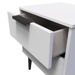 Hong Kong Ready Assembled Matt Grey No Effect 2 Drawer Bedside Chest (H)505mm (W)395mm (D)415mm - thumbnail 5