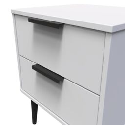 Hong Kong Ready Assembled Matt Grey No Effect 2 Drawer Bedside Chest (H)505mm (W)395mm (D)415mm - thumbnail 4