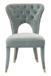 Orsina Blue Velvet Feature Chair,button Tufted Armchair With Gold-Tipped Legs,mahogany Lounge Chair,accent Chair - thumbnail 6