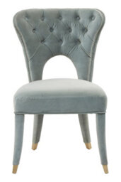 Orsina Blue Velvet Feature Chair,button Tufted Armchair With Gold-Tipped Legs,mahogany Lounge Chair,accent Chair