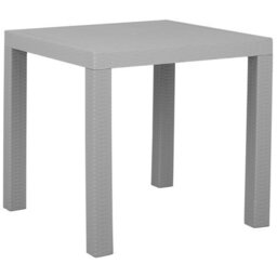 Beliani Garden Dining Set Grey, Square Table 80 X 80 Cm With 4 Stackable Chairs For Balconies - thumbnail 3