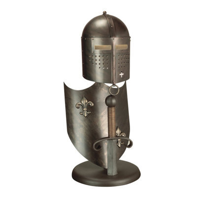 Medieval Knight Style Table Lamp With Unique Burnished Bronze Finish And Led Bulb