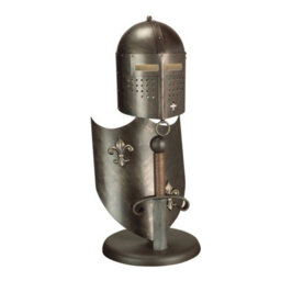 Medieval Knight Style Table Lamp With Unique Burnished Bronze Finish And Led Bulb