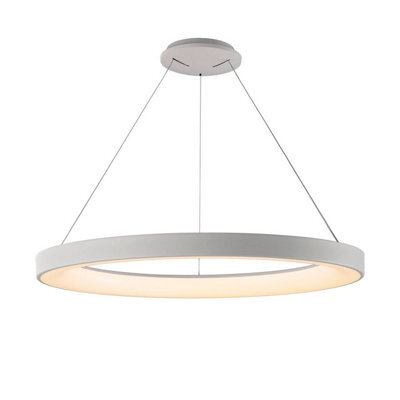 Luminosa Lighting Luminosa Niseko Ring Pendant 90Cm 66W Led, 3000K-6000K Tuneable, 4200Lm, Remote Control, White, 3Yrs Warranty - image 1