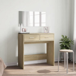 Berkfield Dressing Table With Mirror Sonoma Oak 80X39X80 Cm - thumbnail 3