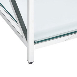 Wyld And Coco Glam Modern Glass Coffee Table 120 X 60 Cm, Polished Silver Steel Frame - thumbnail 6