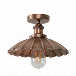 Vintage Flush Mount Ceiling Light With 22Cm Umbrella Lampshade Metal E27 Light Fitting For Living Room Kitchen Dining Room - thumbnail 7