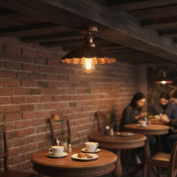 Vintage Flush Mount Ceiling Light With 22Cm Umbrella Lampshade Metal E27 Light Fitting For Living Room Kitchen Dining Room - thumbnail 2
