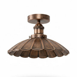 Vintage Flush Mount Ceiling Light With 22Cm Umbrella Lampshade Metal E27 Light Fitting For Living Room Kitchen Dining Room - thumbnail 8