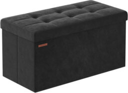 LEDREM Storage Ottoman, Foldable Small Ottoman Foot Rest, 38 X 76 X 38 Cm Foot Stool,ink Black - thumbnail 8