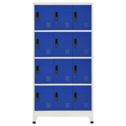 Vidaxl Locker Cabinet Grey And Blue 90X45X180 Cm Steel - thumbnail 2