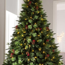 WeRChristmas Pre-Lit Victorian Christmas Tree With Berries, Pinecones And Warm White Leds, 7Ft - thumbnail 3