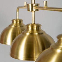 Litecraft Brooklyn Satin Brass 3 Light Industrial Ceiling Pendant Bar - thumbnail 5