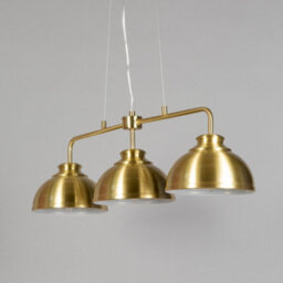 Litecraft Brooklyn Satin Brass 3 Light Industrial Ceiling Pendant Bar - thumbnail 4