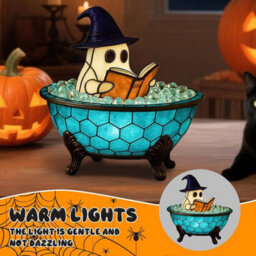 CLEFFNS Ghost Bubble Bath Lamp Halloween Decorations Nightlight Usb Powered, Cute Ghost Reading Book Lamp With Soft Led Glow For Bedroom - thumbnail 7