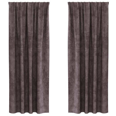 Berkfield Classic Curtain With Curtains 2 Pcs Brown 225 X 140 Cm Velvet - image 1