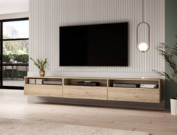 Arte Baros 40 Tv Cabinet In San Remo Oak - W2700mm X H400mm X D410mm - thumbnail 4