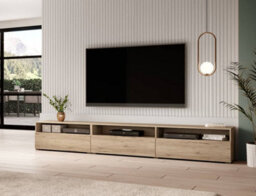 Arte Baros 40 Tv Cabinet In San Remo Oak - W2700mm X H400mm X D410mm - thumbnail 3