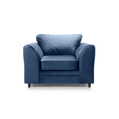 Abakus Direct Chicago Velvet Armchair In Silver Blue - image 1