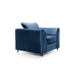 Abakus Direct Chicago Velvet Armchair In Silver Blue - thumbnail 3
