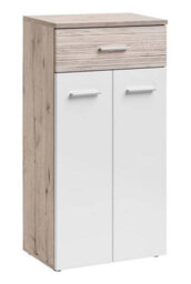 Arte Gustavo Ii Hallway Set In Oak Wellington & White Gloss - Complete Entryway Bench, Cabinet, Mirror & Hanger Station - thumbnail 5