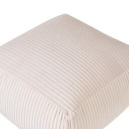 Wyld And Coco Beige Corduroy Square Pouffe With Eps Beads - 50 X 50 X 30 Cm - thumbnail 5