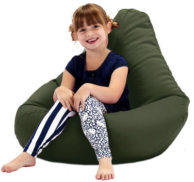 Beautiful Beanbags Kids Highback Beanbag Indoor Or Outdoor Bean Bag For Children Ready Filled - Olive - image 1