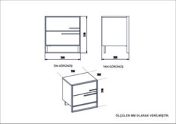 Decorotika Polka Nightstand 2 Drawer Bedside Table White Marble Effect & Gold - thumbnail 5