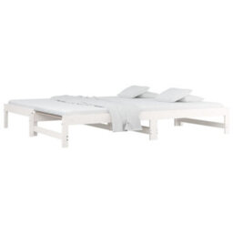 Berkfield Pull-Out Day Bed White 2X(90X200) Cm Solid Wood Pine - thumbnail 3