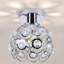 Ceiling Light Crystal Silver Chandelier Semi Flush Mounted Modern G9 - thumbnail 1