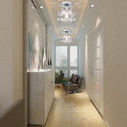 Ceiling Light Crystal Silver Chandelier Semi Flush Mounted Modern G9 - thumbnail 4