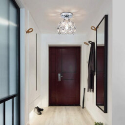 Ceiling Light Crystal Silver Chandelier Semi Flush Mounted Modern G9 - thumbnail 3