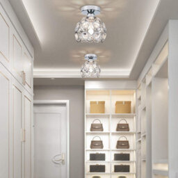 Ceiling Light Crystal Silver Chandelier Semi Flush Mounted Modern G9 - thumbnail 2