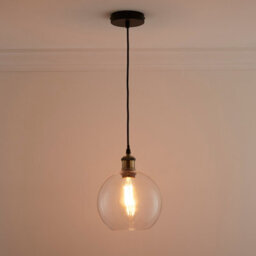 K Living Antonio 1 Light Hanging Clear Glass Ceiling Pendant With Filament Bulb - thumbnail 3