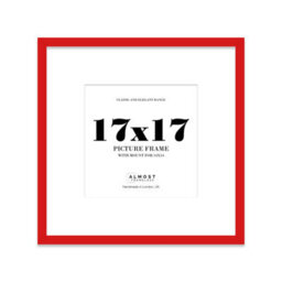 "17X17"" Red Picture Frame - 17X17"" Square Frame With 14X14"" Mount For 17X17""/14X14"" Pictures Moderrn Style Thin Edge, 1 Pack" - thumbnail 1