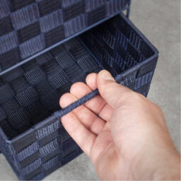 Ehc Woven 4 Drawer Storage Unit Cabinet For Bathroom, Bedroom - Navy Blue - thumbnail 6