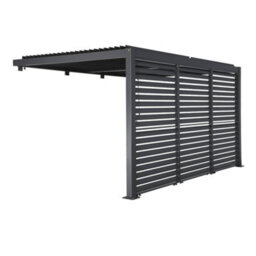 Sweeek - Lean To Pergola With Louvered Roof Aluminium 4 X 3M Palace + 3 Louver Panels 130Cm Anthracite - thumbnail 2
