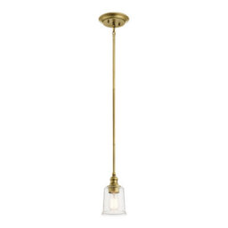 Luminosa Lighting Elstead Waverly 1 Light Mini Pendant, Natural Brass, E27 - thumbnail 2