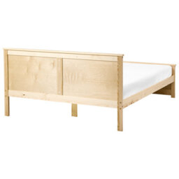 Beliani Bed Pine Wood Dauphin 140 X 200 Cm (Eu Double) Light Brown - thumbnail 5