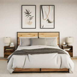 Berkfield Wall-Mounted Bedside Cabinets With Led Lights 2 Pcs Smoked Oak - thumbnail 5