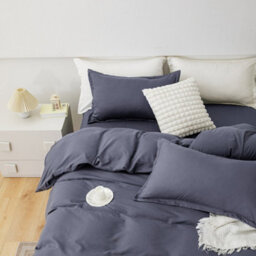 Darphe Silver Grey Full Bed Polyester 4Pcs Duvet Cover Sheet Set - thumbnail 3