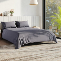 Darphe Silver Grey Full Bed Polyester 4Pcs Duvet Cover Sheet Set - thumbnail 2
